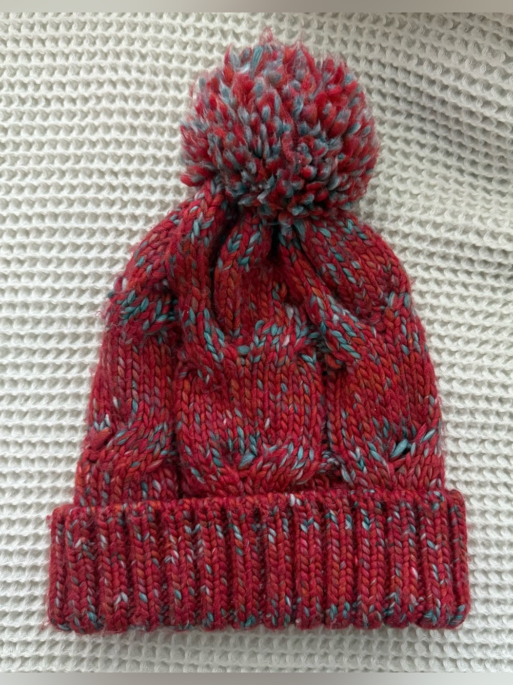 earthbound acrylic knit pompom beanie